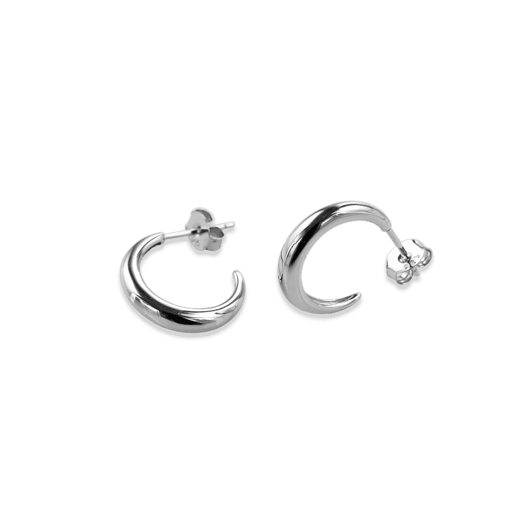 Silver Huggie Earrings - Image 5